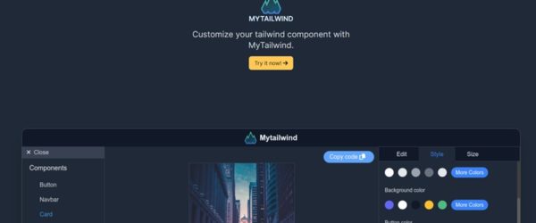 Tailwindコンポーネントをノーコードで作成、編集し、コードをコピーして利用できる・「Mytailwind」