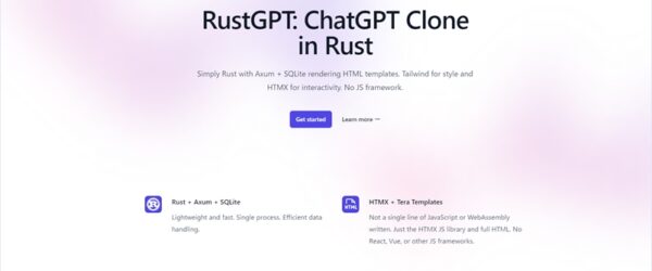 Rustで構築されたオープンソースのChatGPTのUIクローン・「RustGPT」