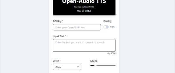 OpenAIのTTSでテキストを自然な音声に変換し、ダウンロードできるようにするオープンソースの「Open-Audio TTS」