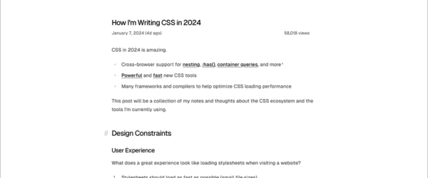 2024年のCSSの書き方、ワークフローとツールについて