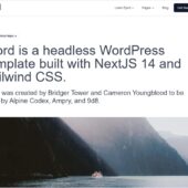 Next.jsとTailwind.cssで構築されたオープンソースのヘッドレスWordPressテンプレート・「Fjord」