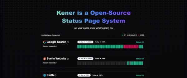 監視及びインシデント処理をサポートしてくれるオープンソースのステータスページシステム・「Kener」