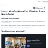 SaaSアプリ開発の為に作られたオープンソースの開発スターターキット・「Open Micro SaaS」