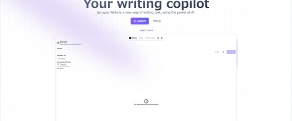 様々なテキストコンテンツの作成が可能なNext.jsベースのオープンソース生成AIライティング支援アプリ・「Synapsy Write」