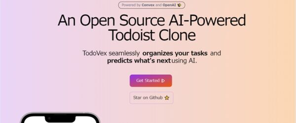 TodoistのUIクローンとして開発されたAI搭載のオープンソースのTodoアプリ・「TodoVex」