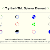 HTMLで簡単に実装できるアニメーションで動くスピナー、カラー・サイズ・スピードのカスタマイズも簡単 -HTML-SpinnerElem