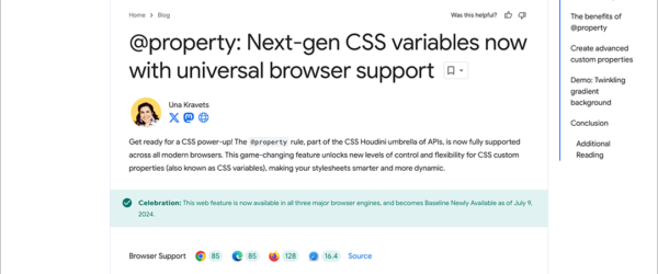 CSS変数がもっと便利になる新しい記述方法、CSSの次世代変数@propertyがすべてのブラウザにサポートされました