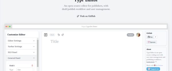 任意のCMS等とも統合可能なオープンソースのMediumライクなテキストエディター・「Typr Editor」