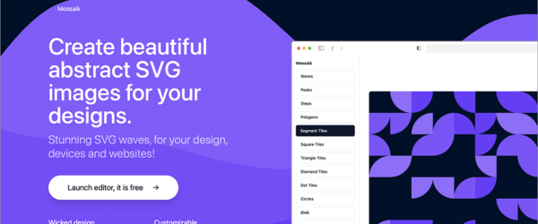 WebサイトやスマホアプリのUIに！ 抽象的で美しいSVGの背景デザインを簡単に作成できる無料ツール -Mossaik.app