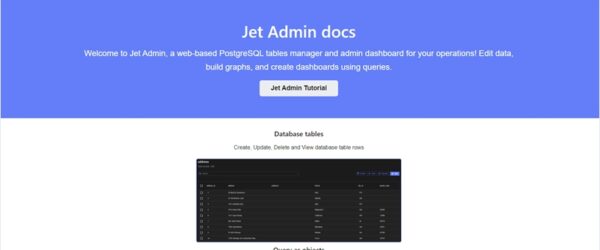 WebベースのPostgreSQLテーブルマネージャーと管理ダッシュボードを提供する為のOSS・「Jet Admin」