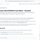 TailwindでスタイリングされるWYSIWYGエディターを実装できるFlowbiteプラグイン・「Flowbite wysiwyg」