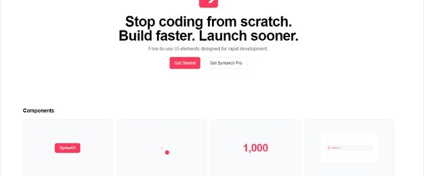 TailwindとFramer Motionでスタイリングされたアニメーションエフェクト付きのUIを提供するReactコンポーネント集・「SyntaxUI」