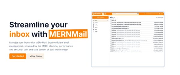 MERNスタックで構築されたオープンソースのシンプルなWebメールアプリ・「MERNMail」