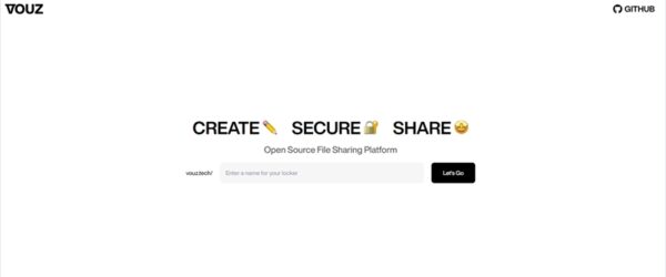 ファイルの暗号化と共有をログイン不要で使えるオープンソースのファイル共有プラットフォーム・「Vouz」