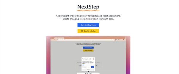 Next.js及びReactアプリでインタラクティブなプロダクトツアーを作成するためのオープンソースのオンボーディングライブラリ・「NextStep」