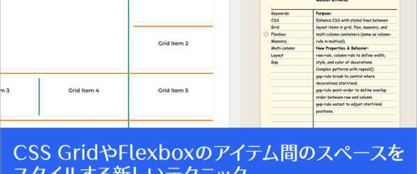 CSS GridやFlexboxでアイテム間のスペース（ギャップ）をスタイル設定するCSSの新しいテクニック