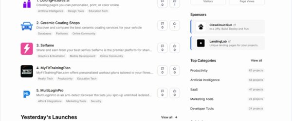 Product Hunt代替として開発された、新たなサービスや製品を紹介、評価できるオープンソースのソーシャルプラットフォーム・「Open Launch」