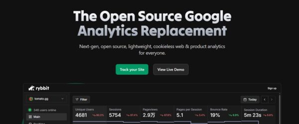 Googleアナリティクスの代替として開発されたcookie不要で軽量なオープンソースの解析ツール・「Rybbit」