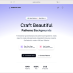 モダンCSSで実装された、UIデザイン用の美しいグラデーションとジオメトリックの背景パターン -Pattern Craft