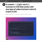 CSSの新しい関数「color-scheme()」を使用すると、カスタム関数であらゆる型の値を設定できるようになります