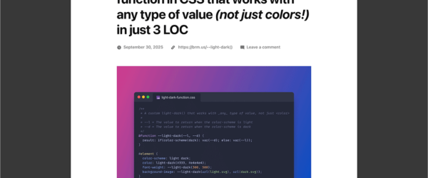 CSSの新しい関数「color-scheme()」を使用すると、カスタム関数であらゆる型の値を設定できるようになります