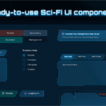 このUIデザインかっこいい！ 近未来をテーマにしたUIコンポーネントとデザイン要素のセット -Cosmic UI