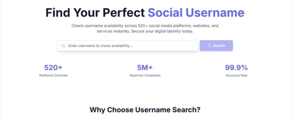 任意のユーザー名（ID）が使用済みかどうかを520以上のソーシャルメディアから一括で調査出来るWebアプリ・「Username Search」