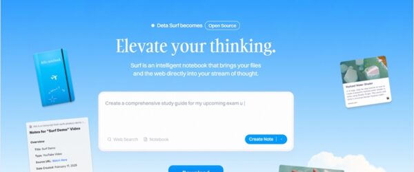 ブラウザやAIの機能を備えたオープンソースのパーソナルAIノートアプリ・「Surf」