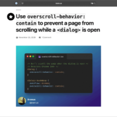 モーダルが開いている間、その下のページが連鎖してスクロールしてしまうのを回避するCSSの新しいテクニック