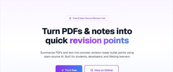 文章量の多いPDFなどのドキュメントをAIで要約して5～10程度に箇条書きしてくれるAI学習サポートツール・「Reviselyt」