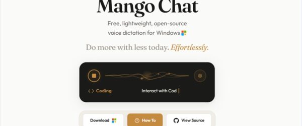 オープンソースのWindows向け軽量音声ディクテーション・「Mango Chat」