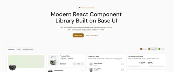 Base UIをベースにHCTカラーシステム等を使ってデザインされたオープンソースのReactコンポーネントライブラリ・「Olyx UI」
