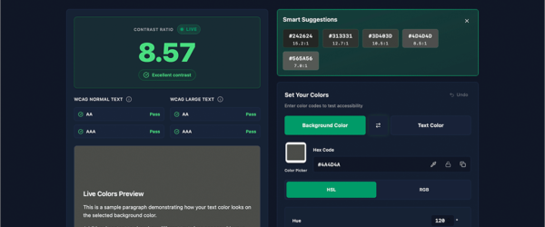 UIに使用する色のコントラストをAIで検証、基準を満たしていないときはデザインに合った代替色を提案してくれる無料ツール