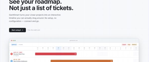 直感的に使えてシンプルで見やすいオープンソースのLinear向けタイムライン視覚化ツール・「GanttSmart」
