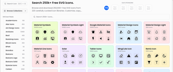 これでSVGアイコンを探すときに困らない！ 無料で商用利用できるライブラリを横断検索できる便利サイト -All SVG Icons