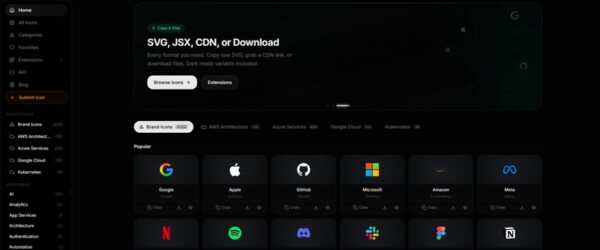 5000以上の様々なブランドのロゴをSVGで公開、各フレームワークもサポートしたブランドロゴ検索アプリ・「theSVG」