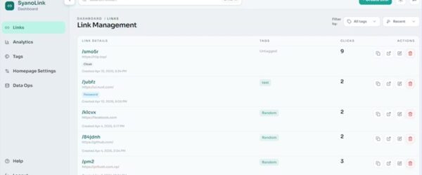 分析機能やダッシュボード付きでカスタムスラッグも設定可能なオープンソースのURL短縮アプリ・「Syano」