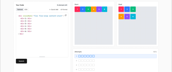 Web制作者の腕試し！ 指定されたレイアウトをCSS Flexboxで実装するパズルゲーム -flexboxle