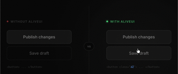 HTMLはそのままで、classを加えるだけですべてが魅力的に変わるモーションファーストのCSSフレームワーク -AliveUI