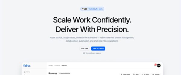 AIを活用したエンタープライズ対応のオープンソースなプロジェクト管理プラットフォーム・「Fairlx」