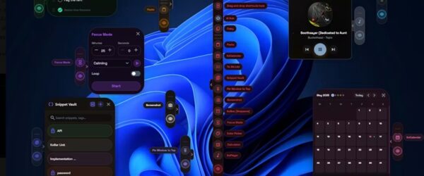 常時最前面に目立たず常駐し、様々な機能に即アクセス出来るオープンソースのデスクトップユーティリティサイドバー・「KoBar」