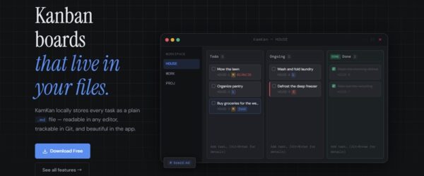 無料で使える軽量なTauri + React製のデスクトップ向けMarkdownネイティブなカンバンボード管理ツール・「KamKan」