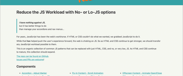 進化したHTMLとCSSで実装できるさまざまなUIコンポーネントのまとめ、JavaScriptはなし、もしくは最小限 -NoLoJS