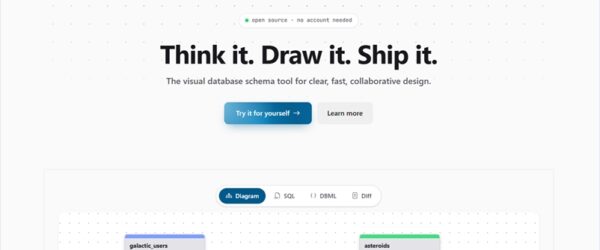 シンプル且つ直感的な操作が可能なオープンソースのデータベーススキーマエディター及びSQLジェネレーター・「drawDB」