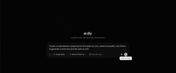 BYOKでセルフホスト可能なオープンソースのAIワークスペース・「ai.diy」