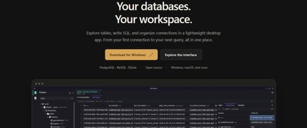 AIも使えるオープンソースの開発者向けデータベースマネージャーおよびSQLクライアント・「Woodbox」