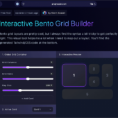 CSS Gridで実装、弁当グリッドのレイアウトを確認しながらCSSを生成できる無料ツール -Bento Grid Builder