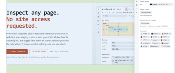 Webページの任意の要素のHTMLやCSSの構成を、その場でスムーズに確認やコピーが可能なオープンソースのブラウザ拡張・「Open Inspector」