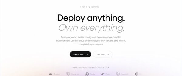 CI/CDが組み込まれたオープンソースのセルフホスト型デプロイプラットフォーム・「Openship」